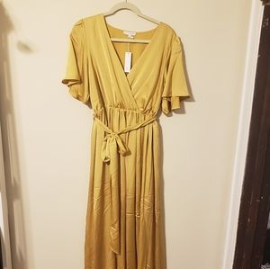 Sicily Satin Maxi Dress | Yellow | Baltic Born